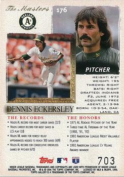 1996 Topps Gallery - Player's Private Issue #176 Dennis Eckersley Back
