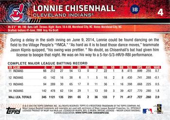 2015 Topps Opening Day - Blue #4 Lonnie Chisenhall Back