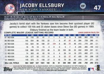 2015 Topps Opening Day - Blue #47 Jacoby Ellsbury Back