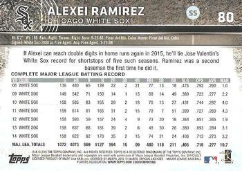 2015 Topps Opening Day - Blue #80 Alexei Ramirez Back