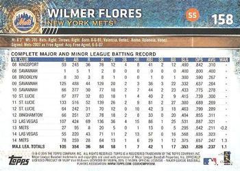 2015 Topps Opening Day - Blue #158 Wilmer Flores Back