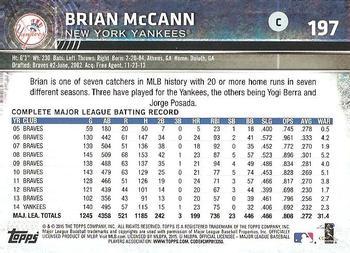 2015 Topps Opening Day - Blue #197 Brian McCann Back