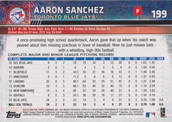 2015 Topps Opening Day - Blue #199 Aaron Sanchez Back