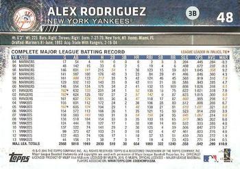 2015 Topps Opening Day - Black #48 Alex Rodriguez Back