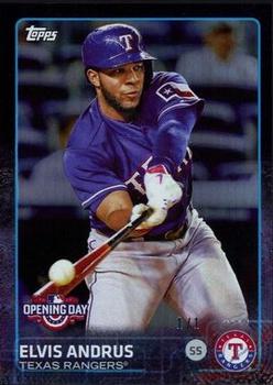 2015 Topps Opening Day - Black #56 Elvis Andrus Front