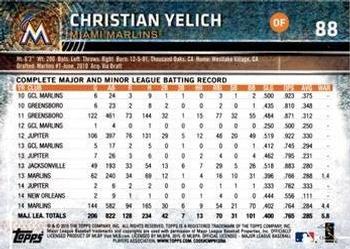2015 Topps Opening Day - Black #88 Christian Yelich Back