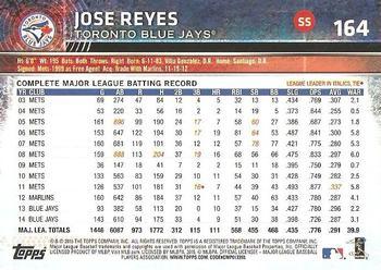 2015 Topps Opening Day - Black #164 Jose Reyes Back