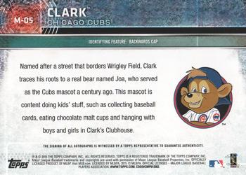 2015 Topps Opening Day - Mascots #M-05 Clark Back