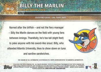 2015 Topps Opening Day - Mascots #M-12 Billy the Marlin Back