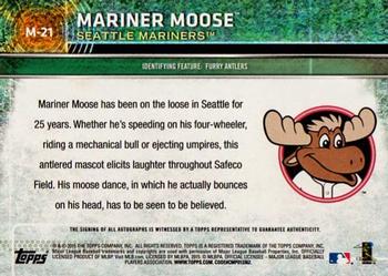 2015 Topps Opening Day - Mascots #M-21 Mariner Moose Back