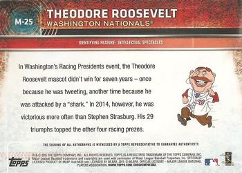 2015 Topps Opening Day - Mascots #M-25 Theodore Roosevelt Back