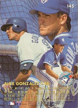 1996 Ultra - Gold Medallion #145 Alex Gonzalez Back