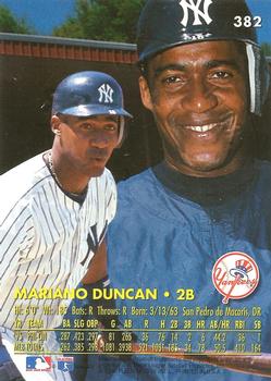 1996 Ultra - Gold Medallion #382 Mariano Duncan Back