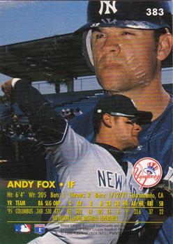 1996 Ultra - Gold Medallion #383 Andy Fox Back