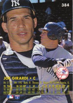 1996 Ultra - Gold Medallion #384 Joe Girardi Back