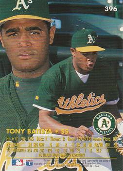 1996 Ultra - Gold Medallion #396 Tony Batista Back