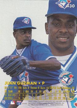 1996 Ultra - Gold Medallion #430 Juan Guzman Back
