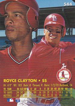 1996 Ultra - Gold Medallion #544 Royce Clayton Back
