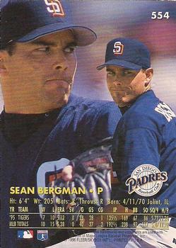 1996 Ultra - Gold Medallion #554 Sean Bergman Back