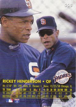 1996 Ultra - Gold Medallion #558 Rickey Henderson Back