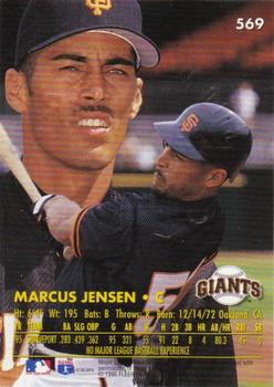 1996 Ultra - Gold Medallion #569 Marcus Jensen Back