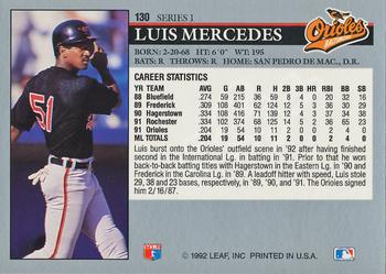 2014 Leaf Best of Baseball - Leaf Memories 1992 Buyback Gold #130 Luis Mercedes Back