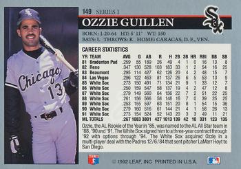 2014 Leaf Best of Baseball - Leaf Memories 1992 Buyback Gold #149 Ozzie Guillen Back