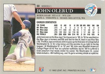 2014 Leaf Best of Baseball - Leaf Memories 1992 Buyback Gold #60 John Olerud Back