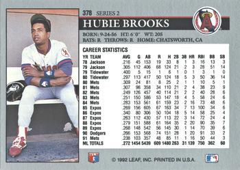 2014 Leaf Best of Baseball - Leaf Memories 1992 Buyback Gold #378 Hubie Brooks Back