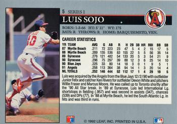 2014 Leaf Best of Baseball - Leaf Memories 1992 Buyback Red #5 Luis Sojo Back