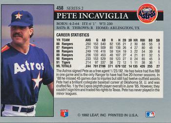 2014 Leaf Best of Baseball - Leaf Memories 1992 Buyback Red #458 Pete Incaviglia Back