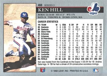 2014 Leaf Best of Baseball - Leaf Memories 1992 Buyback Red #468 Ken Hill Back