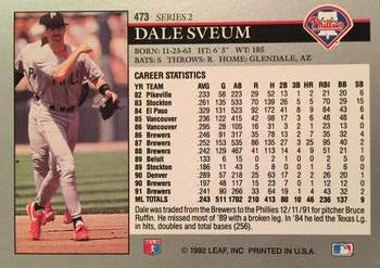 2014 Leaf Best of Baseball - Leaf Memories 1992 Buyback Red #473 Dale Sveum Back