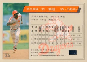 1993 CPBL #025 Darrell Brown Back