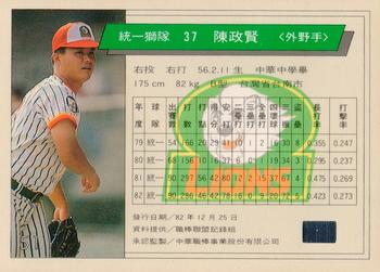 1993 CPBL #051 Cheng-Hsien Chen Back