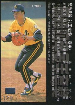 1993 CPBL #170 Kuang-Hui Wang Back
