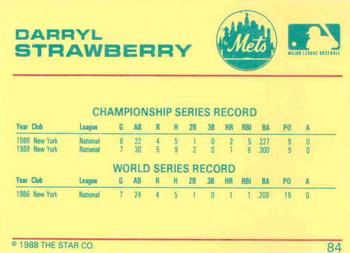 1989 Star Platinum #84 Darryl Strawberry Back