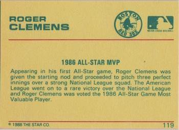 1989 Star Platinum #119 Roger Clemens Back