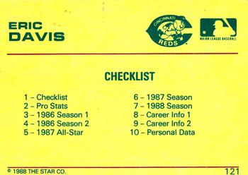 1989 Star Platinum #121 Eric Davis Back