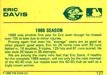 1989 Star Platinum #127 Eric Davis Back