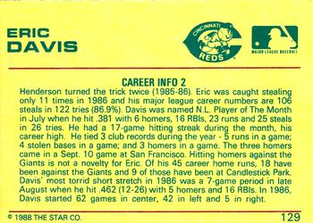 1989 Star Platinum #129 Eric Davis Back