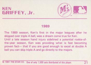 1991 Star Gold #21 Ken Griffey Jr. Back