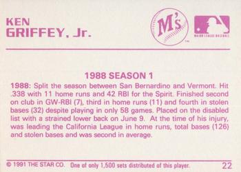 1991 Star Gold #22 Ken Griffey Jr. Back