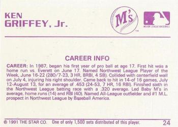 1991 Star Gold #24 Ken Griffey Jr. Back