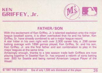 1991 Star Gold #26 Ken Griffey Jr. Back
