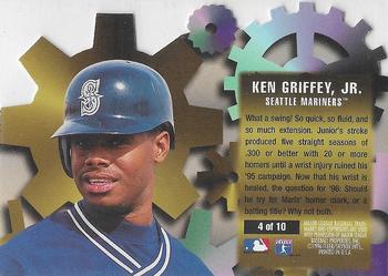 1996 Ultra - Hitting Machines Gold Medallion #4 Ken Griffey, Jr. Back