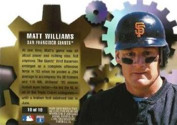 1996 Ultra - Hitting Machines Gold Medallion #10 Matt Williams Back
