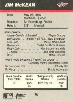 1989 T&M Sports Umpires #16 Jim McKean Back
