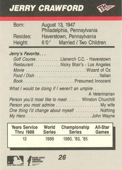 1989 T&M Sports Umpires #26 Jerry Crawford Back