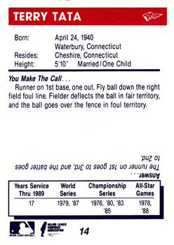 1990 T&M Sports Umpires #14 Terry Tata Back